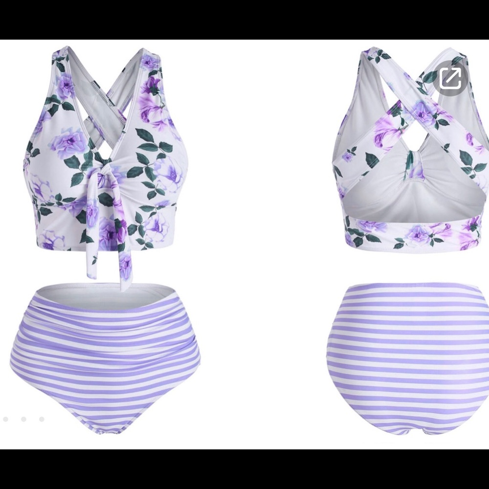 Swimsuit Two Piece High Waist Small NWOT